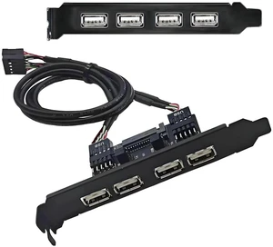 AJMRTC Internal Panel Mount Cable, 4-Port USB2.0 Female Baffle to Motherboard 9Pin Header, With Extra SATA Power, 12CM Bracket for PC Case Front Panel Expansion & Desktop Motherboard Connection AJMRTC Internal Panel Mount Cable, 4-Port USB2.0 Female Baffle to Motherboard 9Pin Header, With Extra SATA Power, 12CM Bracket for PC Case Front Panel Expansion & Desktop Motherboard Connection