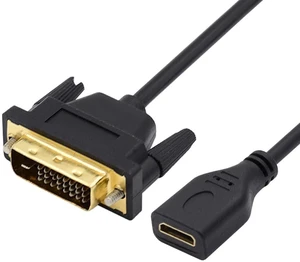 AJMRTC UHD 4K DVI 24+1 Male to Mini HDMI 1.4 Type C Female Extension Cable, DVI 24+1 to Mini HDMI Adapter Cord for HDTV, Graphics Card, Desktop Computer, Monitor, Video Display Connection AJMRTC UHD 4K DVI 24+1 Male to Mini HDMI 1.4 Type C Female Extension Cable, DVI 24+1 to Mini HDMI Adapter Cord for HDTV, Graphics Card, Desktop Computer, Monitor, Video Display Connection