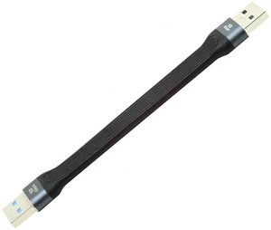 AJMRTC 13cm 10Gbps USB 3.1 Gen2 Type A Male to USB3.0 Type A Male Flat Slim FPC Extension Data Cable, SuperSpeed Flexible Ribbon Wire for Laptop, Desktop PC, Internal Chassis Modification and USB Peri AJMRTC 13cm 10Gbps USB 3.1 Gen2 Type A Male to USB3.0 Type A Male Flat Slim FPC Extension Data Cable, SuperSpeed Flexible Ribbon Wire for Laptop, Desktop PC, Internal Chassis Modification and USB Peri