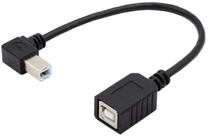 AJMRTC 20cm 90 Degree Left Angled USB 2.0 Type B Male to Female Extension Cable, 480Mbps Data Transfer Cord, Low Profile Flat Wire for Printers, Scanners, Disk Drives and USB 2.0 Type B Peripherals