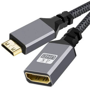 AJMRTC 4K Mini HDMI 1.4 Male to HDMI Female Extension Cable, HD Audio Video Cord Supports 4K@30Hz, for DV Camera, MP4, DC, Laptop, Portable Display Adapter Cable for Shooting & Screen Preview AJMRTC 4K Mini HDMI 1.4 Male to HDMI Female Extension Cable, HD Audio Video Cord Supports 4K@30Hz, for DV Camera, MP4, DC, Laptop, Portable Display Adapter Cable for Shooting & Screen Preview