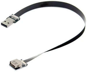 AJMRTC 200cm USB 2.0 Type-A Male to Female Flat Slim FPC Extension Cable, Ultra Thin Ribbon Data Cord for FPV Drone, Hard Disk, Scanner, Printer & Compact Space Mounting