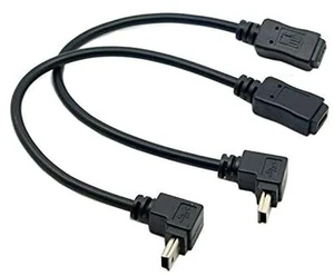 AJMRTC 2Pcs 90 Degree Up & Down Angled Mini USB 5Pin Male to Female Extension Cable 0.2m, USB2.0 Mini USB Extender Cord for GPS, Camera and Compact Electronic Devices AJMRTC 2Pcs 90 Degree Up & Down Angled Mini USB 5Pin Male to Female Extension Cable 0.2m, USB2.0 Mini USB Extender Cord for GPS, Camera and Compact Electronic Devices