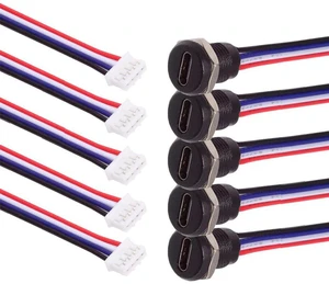AJMRTC 5Pcs USB Type C Female Socket to 4Pin Header Cable, 2.0mm Pitch Panel Mount PD Power Cable DC 5V/20V, Pre-soldered DIY OEM Connector Cable for Electronic Project, Power Module, Enclosure Chassi AJMRTC 5Pcs USB Type C Female Socket to 4Pin Header Cable, 2.0mm Pitch Panel Mount PD Power Cable DC 5V/20V, Pre-soldered DIY OEM Connector Cable for Electronic Project, Power Module, Enclosure Chassi