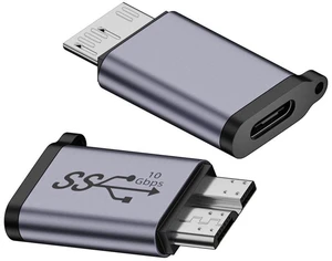 AJMRTC 10Gbps USB3.0 Type C Female to USB 3.0 Micro B Male Data Power Adapter, USB-C to Micro USB 3.0 Converter for Laptops, Portable SSD, External Hard Drives and Data Storage Devices AJMRTC 10Gbps USB3.0 Type C Female to USB 3.0 Micro B Male Data Power Adapter, USB-C to Micro USB 3.0 Converter for Laptops, Portable SSD, External Hard Drives and Data Storage Devices