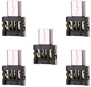 AJMRTC 5Pcs Ultra Mini DM Micro USB 5Pin OTG Adapter Connector, Micro USB Male to USB A Female OTG Converter, Portable Adapter for Cell Phone, Tablet, USB Flash Disk, Data & Peripheral Connection AJMRTC 5Pcs Ultra Mini DM Micro USB 5Pin OTG Adapter Connector, Micro USB Male to USB A Female OTG Converter, Portable Adapter for Cell Phone, Tablet, USB Flash Disk, Data & Peripheral Connection