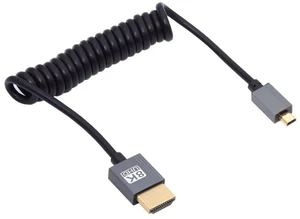 AJMRTC 8K 60Hz HDMI 2.1 Micro HDMI Type D Male to HDMI Male Stretch Coiled Cable 100cm, Retractable Spring Cord for HDTV, Computer, Laptop, Monitor High Resolution Video Connection AJMRTC 8K 60Hz HDMI 2.1 Micro HDMI Type D Male to HDMI Male Stretch Coiled Cable 100cm, Retractable Spring Cord for HDTV, Computer, Laptop, Monitor High Resolution Video Connection