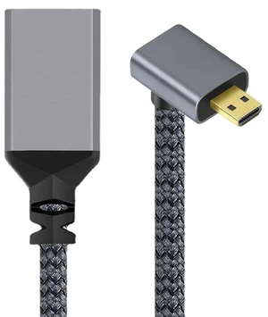 AJMRTC 4K Micro HDMI 1.4 Type-D Male 90 Degree Down Angled to HDMI Female Extension Cable, UHD Audio Video Cord for DV, MP4 Camera, DC, Laptop, 4K Video & Synchronized Audio Support AJMRTC 4K Micro HDMI 1.4 Type-D Male 90 Degree Down Angled to HDMI Female Extension Cable, UHD Audio Video Cord for DV, MP4 Camera, DC, Laptop, 4K Video & Synchronized Audio Support