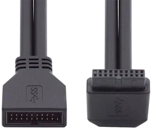 AJMRTC 90 Degree Up Angled USB3.0 19/20Pin Male to Female Extension Cable, 5Gbps Internal Header Cord for Motherboard Mainboard, Up Bend 19Pin 20Pin Wire for PC Front Panel USB Extension AJMRTC 90 Degree Up Angled USB3.0 19/20Pin Male to Female Extension Cable, 5Gbps Internal Header Cord for Motherboard Mainboard, Up Bend 19Pin 20Pin Wire for PC Front Panel USB Extension