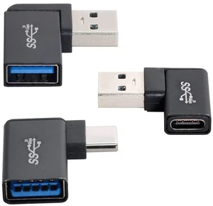 AJMRTC 3Pcs/Lot 90 Degree Angled USB 3.1 Type C Male Female to USB 3.0 Type A Female OTG Adapter, 10Gbps High Speed Data Converter, L Shape OTG Connector for Phone, Tablet & USB-C Devices AJMRTC 3Pcs/Lot 90 Degree Angled USB 3.1 Type C Male Female to USB 3.0 Type A Female OTG Adapter, 10Gbps High Speed Data Converter, L Shape OTG Connector for Phone, Tablet & USB-C Devices