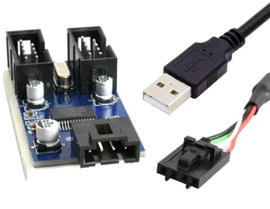 AJMRTC USB 2.0 Type-A Male 1 to 2 Female Motherboard 9Pin Header HUB Connector Adapter, Internal USB Port Multiplier, 1-to-2 Splitter Extension Converter for Desktop PC Mainboard Front Panel USB Expan AJMRTC USB 2.0 Type-A Male 1 to 2 Female Motherboard 9Pin Header HUB Connector Adapter, Internal USB Port Multiplier, 1-to-2 Splitter Extension Converter for Desktop PC Mainboard Front Panel USB Expan