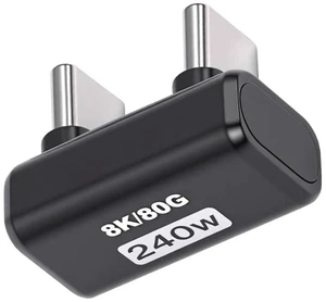 AJMRTC USB5.0 80Gbps Male to Male U Shape Back Angled Extension Adapter, Opposite Bend USB Converter, 240W PD Fast Charging, 16K 8K 5K Video Output, Compatible with USB4.0 Thunderbolt3/4/5 for Laptop AJMRTC USB5.0 80Gbps Male to Male U Shape Back Angled Extension Adapter, Opposite Bend USB Converter, 240W PD Fast Charging, 16K 8K 5K Video Output, Compatible with USB4.0 Thunderbolt3/4/5 for Laptop