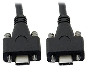 AJMRTC 120cm USB3.1 Type-C Male to Male Industrial Cable, Dual M2 Screws Locking on Both Ends,10Gbps Data Transfer, Panel Mount Type Cord for Industrial Cameras and Machine Vision Systems