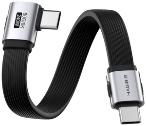 AJMRTC 0.5FT Side 90 Degree USB4 Cable,80Gbps High Speed,240W PD Fast Charging,8K@60Hz USB4 V2.0 Short Type-C Cord for iPhone 17 16 15 Pro Max, iPad Pro, Thunderbolt 3 & Thunderbolt 4 AJMRTC 0.5FT Side 90 Degree USB4 Cable,80Gbps High Speed,240W PD Fast Charging,8K@60Hz USB4 V2.0 Short Type-C Cord for iPhone 17 16 15 Pro Max, iPad Pro, Thunderbolt 3 & Thunderbolt 4