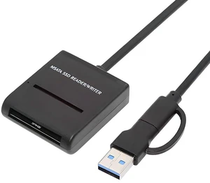 AJMRTC USB3.0 to mSATA SSD External Docking Enclosure Cable, 5Gbps Transfer Speed, USB-A & USB-C Dual Connector, Portable mSATA Solid State Drive External Adapter AJMRTC USB3.0 to mSATA SSD External Docking Enclosure Cable, 5Gbps Transfer Speed, USB-A & USB-C Dual Connector, Portable mSATA Solid State Drive External Adapter