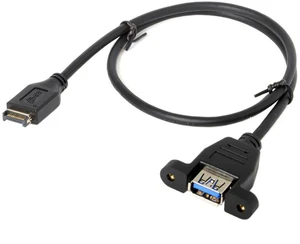 AJMRTC 50cm USB3.1 Front Panel Header to USB3.0 Type-A Female Extension Cable, Panel Mount Type, Internal Motherboard Header Adapter for Desktop PC Chassis Expansion AJMRTC 50cm USB3.1 Front Panel Header to USB3.0 Type-A Female Extension Cable, Panel Mount Type, Internal Motherboard Header Adapter for Desktop PC Chassis Expansion