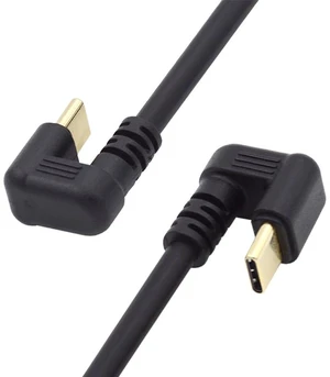 AJMRTC 10Gbps USB3.2 Gen2 Opposite U-Shape Back Angled USB-C Male to Male Cable, Power, Data & Video Transmission, U Bend Type-C Cord for NS Switch, Smartphone, Laptop