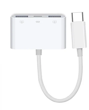 AJMRTC 5Gbps USB-C Adapter, Type C to Dual USB3.0 Type-A Female Ports with PD Pass-Through Charging, OTG Multiport Splitter Compatible with Laptop, Tablet, Smartphone AJMRTC 5Gbps USB-C Adapter, Type C to Dual USB3.0 Type-A Female Ports with PD Pass-Through Charging, OTG Multiport Splitter Compatible with Laptop, Tablet, Smartphone