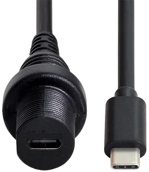 AJMRTC Waterproof USB-C USB 3.1 Flush Mount Extension Cable, Panel Mount Type-C Female Socket Cord, In-Dash Dashboard Car Mount USB Extension Cable for Vehicle Panel Installation