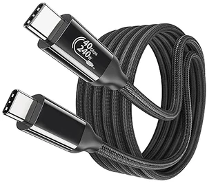 AJMRTC USB4 Type-C Cable 6.6FT(2M), 40Gbps High Speed USB C Cord, 240W PD Fast Charging, 8K@60Hz / Dual 4K@60Hz MST, 4K@144Hz, Thunderbolt 4 Compatible for Docking Station, Monitor, Laptop AJMRTC USB4 Type-C Cable 6.6FT(2M), 40Gbps High Speed USB C Cord, 240W PD Fast Charging, 8K@60Hz / Dual 4K@60Hz MST, 4K@144Hz, Thunderbolt 4 Compatible for Docking Station, Monitor, Laptop