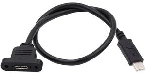 AJMRTC USB3.0 Type-C Male to Micro USB 3.0 Type-B Female Extension Cable with Screw Mount, 5Gbps High Speed Type-C to Micro B Screw Lock Cord for Industrial Camera, Equipment, Sensor AJMRTC USB3.0 Type-C Male to Micro USB 3.0 Type-B Female Extension Cable with Screw Mount, 5Gbps High Speed Type-C to Micro B Screw Lock Cord for Industrial Camera, Equipment, Sensor