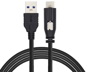 AJMRTC Panel Mount Screw Lock USB3.1 Type-C Male to Standard USB3.0 Cable, 3M Locking Connector Data Cord, 5Gbps High Speed for Industrial Camera, Equipment Sensor AJMRTC Panel Mount Screw Lock USB3.1 Type-C Male to Standard USB3.0 Cable, 3M Locking Connector Data Cord, 5Gbps High Speed for Industrial Camera, Equipment Sensor