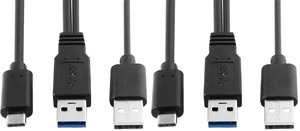AJMRTC Type-C to USB3.0 Male & USB2.0 Dual Y Splitter Cable, Dual Port Power & Data Y Cord for External Hard Drive Laptop Data Transfer, Pack of 2 AJMRTC Type-C to USB3.0 Male & USB2.0 Dual Y Splitter Cable, Dual Port Power & Data Y Cord for External Hard Drive Laptop Data Transfer, Pack of 2