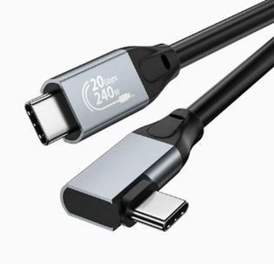 AJMRTC 10FT(3M) Right Angle USB 3.2 Gen2x2 Full-Function Type-C Cable, 20Gbps Data Transfer, 240W PD Fast Charging, 4K@60Hz Video Output Cord for Laptop, External SSD, Monitor & USB-C Devices AJMRTC 10FT(3M) Right Angle USB 3.2 Gen2x2 Full-Function Type-C Cable, 20Gbps Data Transfer, 240W PD Fast Charging, 4K@60Hz Video Output Cord for Laptop, External SSD, Monitor & USB-C Devices