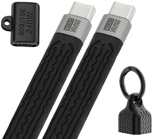 AJMRTC Flat Slim FPC USB5.0 Male to Female Extension Cable with Lanyard, 80Gbps,240W PD,16K@30Hz,8K/5K@60Hz, Compatible with USB4.0 Thunderbolt3/4/5 for Docking Station, SSD & Laptop AJMRTC Flat Slim FPC USB5.0 Male to Female Extension Cable with Lanyard, 80Gbps,240W PD,16K@30Hz,8K/5K@60Hz, Compatible with USB4.0 Thunderbolt3/4/5 for Docking Station, SSD & Laptop