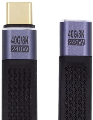 AJMRTC Straight USB4 Extension Cable 13cm, Slim Flat Male to Female 40Gbps Cord, 240W PD Power Delivery, Supports 8K@60Hz Video, Compatible with Thunderbolt 3/4 for Laptop, Dock, External SSD AJMRTC Straight USB4 Extension Cable 13cm, Slim Flat Male to Female 40Gbps Cord, 240W PD Power Delivery, Supports 8K@60Hz Video, Compatible with Thunderbolt 3/4 for Laptop, Dock, External SSD
