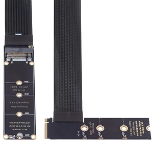 AJMRTC PCIe 4.0 NVMe NGFF M-Key Male to Female Right Angled Extension Cable, 30cm PCI Express 4.0 M.2 M-Key Extender Cord for Motherboard SSD Installation, High Speed M2 Adapter Wire for PC DIY Build AJMRTC PCIe 4.0 NVMe NGFF M-Key Male to Female Right Angled Extension Cable, 30cm PCI Express 4.0 M.2 M-Key Extender Cord for Motherboard SSD Installation, High Speed M2 Adapter Wire for PC DIY Build