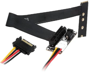 AJMRTC 90 Degree Right Angled M.2 NGFF NVMe M-Key to Up Angled PCIe X1/X4/X8/X16 Socket Extension Cable, PCI Express GPU Riser Adapter, Graphics Card Extender Cord for ITX Desktop PC Chassis DIY Mod AJMRTC 90 Degree Right Angled M.2 NGFF NVMe M-Key to Up Angled PCIe X1/X4/X8/X16 Socket Extension Cable, PCI Express GPU Riser Adapter, Graphics Card Extender Cord for ITX Desktop PC Chassis DIY Mod