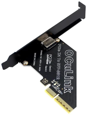 AJMRTC PCIe 4.0 X4 to Oculink Adapter, SFF-8611/SFF-8612 to PCI Express Expansion Card, Oculink PCIe Adapter with 8cm & 12cm Slot Bracket for Motherboard Storage Expansion AJMRTC PCIe 4.0 X4 to Oculink Adapter, SFF-8611/SFF-8612 to PCI Express Expansion Card, Oculink PCIe Adapter with 8cm & 12cm Slot Bracket for Motherboard Storage Expansion