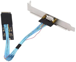 AJMRTC PCIe4.0 M.2 M-Key to OCuLink SFF-8612 SFF-8611 Host Cable 30cm with Bracket, 2280 NGFF M.2 Adapter Cord for NVMe U.2 SSD, External eGPU, Storage & Graphics Card Expansion AJMRTC PCIe4.0 M.2 M-Key to OCuLink SFF-8612 SFF-8611 Host Cable 30cm with Bracket, 2280 NGFF M.2 Adapter Cord for NVMe U.2 SSD, External eGPU, Storage & Graphics Card Expansion