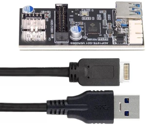 AJMRTC 19/20Pin Header to 5Gbps USB 3.0 20Pin & Type-E Dual Female PCBA Adapter Splitter, 1 to 2 Internal USB HUB, Convert Motherboard 19/20Pin Header to 20Pin and Type-E Front Panel Headers for PC AJMRTC 19/20Pin Header to 5Gbps USB 3.0 20Pin & Type-E Dual Female PCBA Adapter Splitter, 1 to 2 Internal USB HUB, Convert Motherboard 19/20Pin Header to 20Pin and Type-E Front Panel Headers for PC