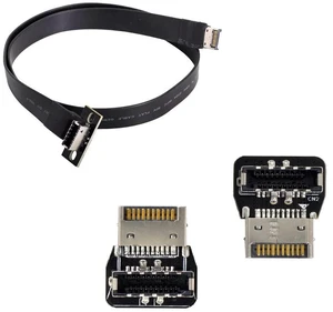 AJMRTC USB 3.1 Front Panel Header Male to Female Type-E Motherboard Extension Cable Adapter, Convert Standard USB3.1 Front Header to Type-E Connector, Internal Chassis Cable for Desktop PC Case USB-C AJMRTC USB 3.1 Front Panel Header Male to Female Type-E Motherboard Extension Cable Adapter, Convert Standard USB3.1 Front Header to Type-E Connector, Internal Chassis Cable for Desktop PC Case USB-C