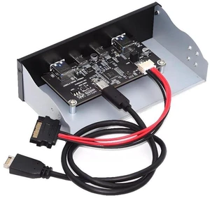 AJMRTC 4-Port Internal USB 3.1 Gen2 Front Panel Hub, 2X Type-A + 2X Type-C Ports for 5.25" Bay, Connect to Motherboard Type-E Header, 10Gbps High Speed Desktop Chassis USB Expansion AJMRTC 4-Port Internal USB 3.1 Gen2 Front Panel Hub, 2X Type-A + 2X Type-C Ports for 5.25" Bay, Connect to Motherboard Type-E Header, 10Gbps High Speed Desktop Chassis USB Expansion