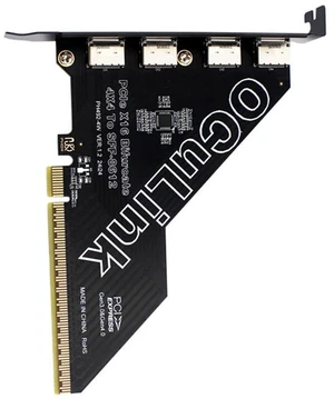 AJMRTC 4-Port PCIe 4.0 X16 to Oculink Adapter Card, PCI Express Expansion Card SFF-8611 / SFF-8612 with 12cm Slot Bracket, Quad Oculink Ports for Server Workstation NVMe SSD Storage Expansion AJMRTC 4-Port PCIe 4.0 X16 to Oculink Adapter Card, PCI Express Expansion Card SFF-8611 / SFF-8612 with 12cm Slot Bracket, Quad Oculink Ports for Server Workstation NVMe SSD Storage Expansion