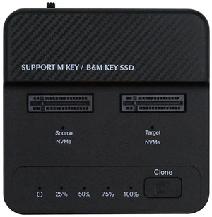 AJMRTC Dual-Bay M.2 NVMe SSD Cloner, 20Gbps USB-C 3.2 Gen2x2 NGFF M-Key Offline Duplicator Enclosure, One-Click Standalone Clone Docking Station for 2230 2242 2260 2280 PCIe NVMe SSDs, Windows Mac Lin AJMRTC Dual-Bay M.2 NVMe SSD Cloner, 20Gbps USB-C 3.2 Gen2x2 NGFF M-Key Offline Duplicator Enclosure, One-Click Standalone Clone Docking Station for 2230 2242 2260 2280 PCIe NVMe SSDs, Windows Mac Lin