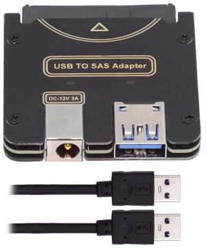 AJMRTC SFF-8482 SAS 29Pin to USB 3.0 5Gbps Adapter, SAS HDD RAID Converter with Built-in Chipset & DC Power Port, for 2.5" 3.5" Server SAS Hard Drives, Requires Separate 12V/3A Power Supply AJMRTC SFF-8482 SAS 29Pin to USB 3.0 5Gbps Adapter, SAS HDD RAID Converter with Built-in Chipset & DC Power Port, for 2.5" 3.5" Server SAS Hard Drives, Requires Separate 12V/3A Power Supply