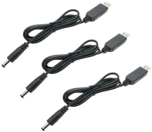 AJMRTC 3Pcs USB to DC Step-Up Converter Cable, DC 5V to 12V Voltage Boost Cord Max 10W, USB A Male to DC 5.5x2.1mm Power Adapter Cable for Router, LED Light, Small Portable DC Equipment AJMRTC 3Pcs USB to DC Step-Up Converter Cable, DC 5V to 12V Voltage Boost Cord Max 10W, USB A Male to DC 5.5x2.1mm Power Adapter Cable for Router, LED Light, Small Portable DC Equipment
