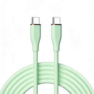 AJMRTC USB C to C Silicone Cable 1.0M(3.28FT), USB 2.0 Type-C PD 65W Fast Charging & Data Transfer Cord, Soft Silicone Extension Cable Green for iPhone 15, Android Phones, Tablets & USB-C Devices AJMRTC USB C to C Silicone Cable 1.0M(3.28FT), USB 2.0 Type-C PD 65W Fast Charging & Data Transfer Cord, Soft Silicone Extension Cable Green for iPhone 15, Android Phones, Tablets & USB-C Devices