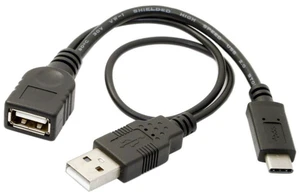 AJMRTC USB-C OTG Cable, USB 3.1 Type-C Male to USB 2.0 Female OTG Data Cord with Extra USB Power Port, 480Mbps Transfer Speed, Connect Flash Drives, Mice, Keyboards for USB C Phones, Laptops, Tablets AJMRTC USB-C OTG Cable, USB 3.1 Type-C Male to USB 2.0 Female OTG Data Cord with Extra USB Power Port, 480Mbps Transfer Speed, Connect Flash Drives, Mice, Keyboards for USB C Phones, Laptops, Tablets