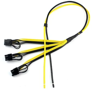 AJMRTC 8Pin GPU Power Supply Cable, 1 to 3 6P+2P Video Card Miner Adapter Wire, 12AWG+18AWG Mining Extension Cable for Graphics Card Mining Rig (1 Piece) AJMRTC 8Pin GPU Power Supply Cable, 1 to 3 6P+2P Video Card Miner Adapter Wire, 12AWG+18AWG Mining Extension Cable for Graphics Card Mining Rig (1 Piece)