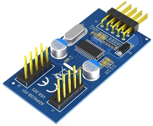 AJMRTC 1 to 2 USB 2.0 9Pin Header Splitter, Male to Female Motherboard Internal Extension Board with 30cm Cable, Short Circuit Protection Socket for USB 2.0 9Pin Mainboard Header Expansion AJMRTC 1 to 2 USB 2.0 9Pin Header Splitter, Male to Female Motherboard Internal Extension Board with 30cm Cable, Short Circuit Protection Socket for USB 2.0 9Pin Mainboard Header Expansion