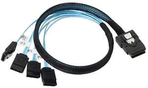 AJMRTC MINI SAS 8087 to Slim SAS 8654 4I Adapter Cable, Male to Female High Speed Server Cable, MINI SAS 8087 to 4X SATA 7P Female, 50cm for Server Storage Array Connection AJMRTC MINI SAS 8087 to Slim SAS 8654 4I Adapter Cable, Male to Female High Speed Server Cable, MINI SAS 8087 to 4X SATA 7P Female, 50cm for Server Storage Array Connection