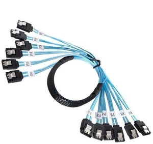 AJMRTC MINI-SAS SAS4.0 6 Port SATA 7Pin Female to 6×SATA 7P Female Extension Cable, 180 Degree Straight SATA Hard Drive Cord 50cm for Server PC Host Internal SATA Storage Disk Connection Cable AJMRTC MINI-SAS SAS4.0 6 Port SATA 7Pin Female to 6×SATA 7P Female Extension Cable, 180 Degree Straight SATA Hard Drive Cord 50cm for Server PC Host Internal SATA Storage Disk Connection Cable