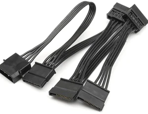 AJMRTC 4Pin Molex to SATA 15Pin Adapter Cable, 1 to 5 Splitter Hard Drive Power Extension Cord, 18AWG Heavy Gauge Wire, Molex 4 Pin to SATA 15 Pin Power Splitter for Desktop PC HDD SSD Power Supply AJMRTC 4Pin Molex to SATA 15Pin Adapter Cable, 1 to 5 Splitter Hard Drive Power Extension Cord, 18AWG Heavy Gauge Wire, Molex 4 Pin to SATA 15 Pin Power Splitter for Desktop PC HDD SSD Power Supply