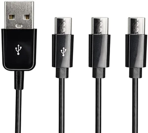 AJMRTC USB Type C Splitter Charging Cable, 1ft 3 in 1 Multi Charging Cord, USB A Male to 3 x USB-C Female Splitter Cable, Triple Type-C Power Charging Wire for Phone, Power Bank, Earbuds, USB-C Portab AJMRTC USB Type C Splitter Charging Cable, 1ft 3 in 1 Multi Charging Cord, USB A Male to 3 x USB-C Female Splitter Cable, Triple Type-C Power Charging Wire for Phone, Power Bank, Earbuds, USB-C Portab