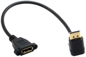 AJMRTC 4K DisplayPort Extension Cable 0.98FT, DP 1.2 Male to Female 90 Degree Up Angled Cord with Screw Holes, Support 4K@60Hz, DisplayPort 1.2 Extension Adapter Cable for Monitor, GPU, Graphics Card AJMRTC 4K DisplayPort Extension Cable 0.98FT, DP 1.2 Male to Female 90 Degree Up Angled Cord with Screw Holes, Support 4K@60Hz, DisplayPort 1.2 Extension Adapter Cable for Monitor, GPU, Graphics Card